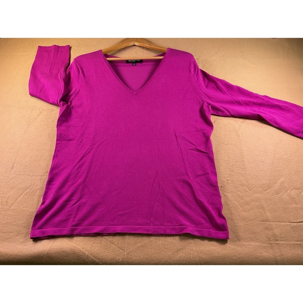 Jones New York Collection Magenta Pink V-Neck Sweater Womens XL Long Sleeve Top